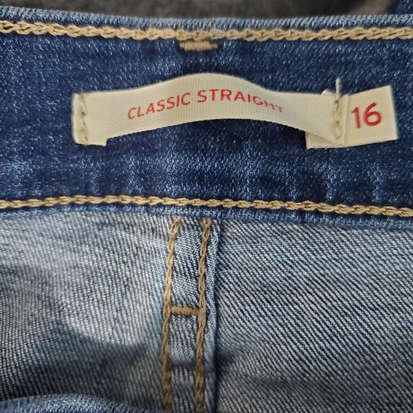 Levi's Womens Classic Straight Mid Rise Hypersoft Denim Blue Jeans 16M (W33 L30) - Picture 2 of 14